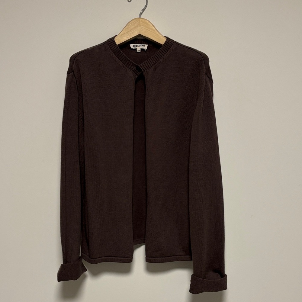 Djerf Avenue brown cotton cardigan sz xxs preloved